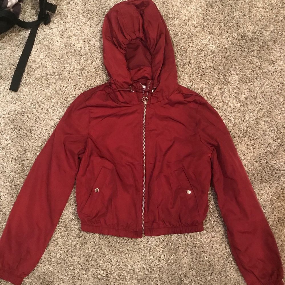 SOLD Red bomber zip up